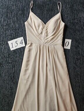 Hailey Paige Occassions. Spaghetti Strap V‑Neck Cream Maxi Dress